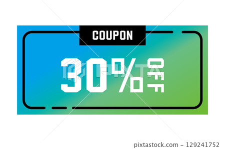 Discount coupon vector illustration in summer colors 129241752