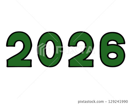Simple 2026 character illustration material Simple 2026 character illustration material 129241990