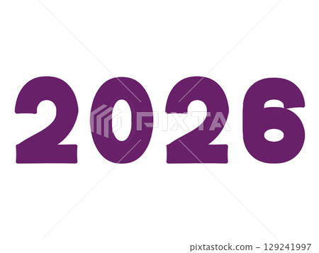 Simple 2026 character illustration material Simple 2026 character illustration material 129241997