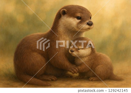 水獺父母和孩子 129242145