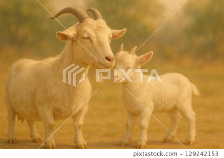 Parent and child of goat Parent and child of goat 129242153