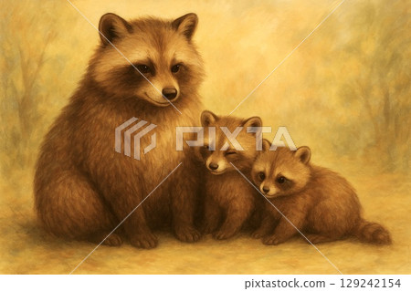 Parent and child of raccoon dog 129242154