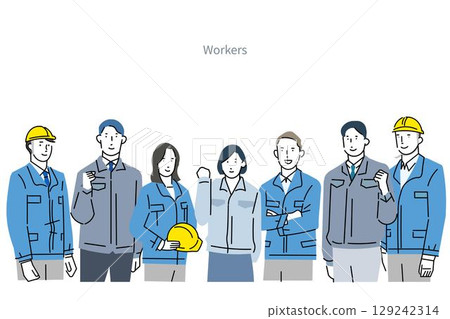 男人和女人 - 穿著工作服和安全帽的男人和女人 - 工業商業插圖素材 男人和女人 - 穿著工作服和安全帽的男人和女人 - 工業商業插圖素材 129242314