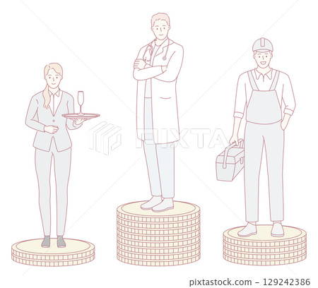 A Wide Range of Diverse Professions is Proudly Represented on the Pedestals of Success 129242386