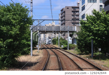 Keifuku Electric Railway Arashiyama Line, tracks between Shijo-Omiya and Saiin Keifuku Electric Railway Arashiyama Line, tracks between Shijo-Omiya and Saiin 129242644