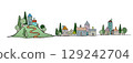 Hills and houses 129242704