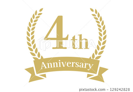 4th anniversary, anniversary logo vector illustration 4th anniversary, anniversary logo vector illustration 129242828
