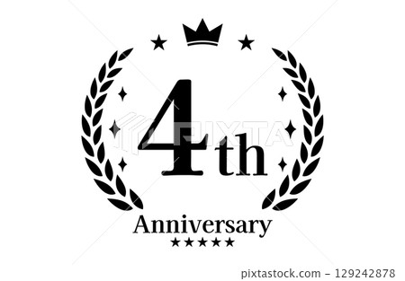 4th anniversary, anniversary logo vector illustration 129242878