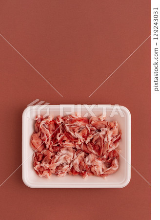 Pork chops in a styrofoam food tray Pork chops in a styrofoam food tray 129243031