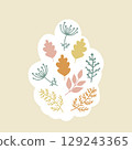 Autumn leaves and branches, cozy botanical illustration in a flat cartoon style 129243365