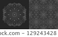 Ethnic, floral, abstract seamless pattern and mandala, dark palette 129243428