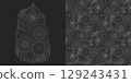 Dark ethnic seamless and simple pattern, floral and abstract ornament 129243431