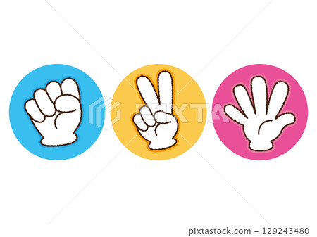 Simple rock-paper-scissors icon Simple rock-paper-scissors icon 129243480