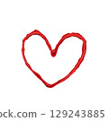 Valentine's Day heart stamp isolated on white background. 129243885