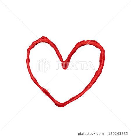 Valentine's Day heart stamp isolated on white background. 129243885