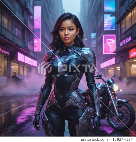 Cyberpunk Girls Biker 2 129244184