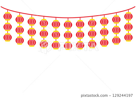 農曆新年紅燈籠的簡單插圖 129244197