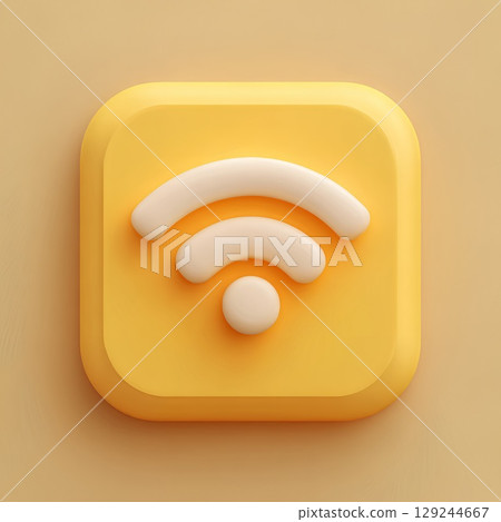 Illustration of a yellow button 129244667