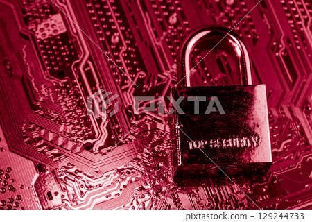 Abstract, Close up at electronic circuits, we see the technology of the mainboard, which is the important background of the computer.logic board,cpu motherboard,Main board,system board,mobo	 129244733
