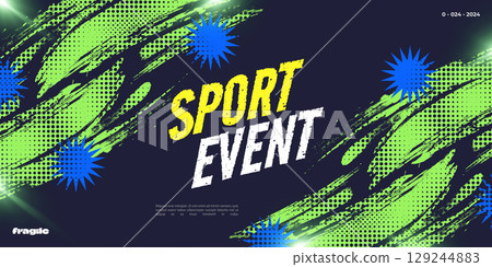 Abstract Grunge Background with Halftone Effect. Sport Banner or Poster Design for Events and More Abstract Grunge Background with Halftone Effect. Sport Banner or Poster Design for Events and More 129244883