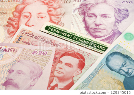 American Permanent Resident Card on English Pounds 129245015