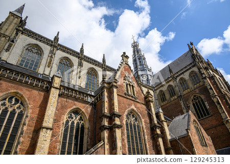 The Church of Saint Bavo Grote Kerk, Reformed Protestant church in Haarlem, Netherlands The Church of Saint Bavo Grote Kerk, Reformed Protestant church in Haarlem, Netherlands 129245313
