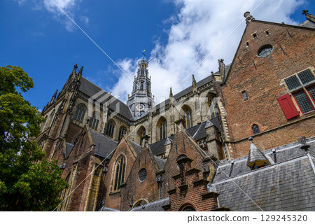 The Church of Saint Bavo Grote Kerk, Reformed Protestant church in Haarlem, Netherlands 129245320