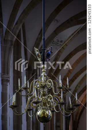 Interior details in the Church of Saint Bavo Grote Kerk, Reformed Protestant church in Haarlem, Netherlands Interior details in the Church of Saint Bavo Grote Kerk, Reformed Protestant church in Haarlem, Netherlands 129245333