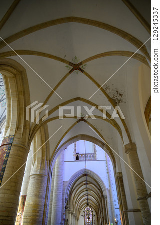 Interior of the Church of Saint Bavo Grote Kerk, Reformed Protestant church in Haarlem, Netherlands Interior of the Church of Saint Bavo Grote Kerk, Reformed Protestant church in Haarlem, Netherlands 129245337