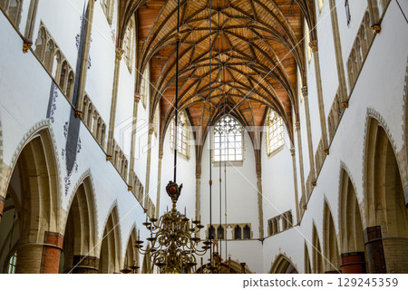Interior of the Church of Saint Bavo Grote Kerk, Reformed Protestant church in Haarlem, Netherlands Interior of the Church of Saint Bavo Grote Kerk, Reformed Protestant church in Haarlem, Netherlands 129245359