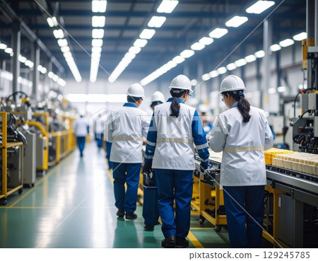 工人在工廠工作 工人在工廠工作 129245785