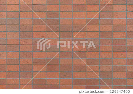 Red ceramic brick for building exterior in Japan 129247400