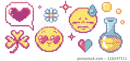 Pixel art y2k set Pixel art y2k set 129247511