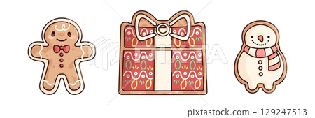 Christmas gingerbread cookie set 129247513