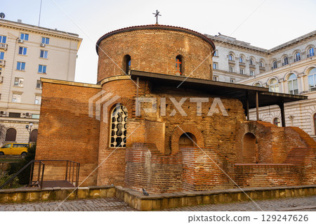 Exterior view of Saint George Rotunda Church; an ancient brick building in Sofia. Bulgaria Exterior view of Saint George Rotunda Church; an ancient brick building in Sofia. Bulgaria 129247626