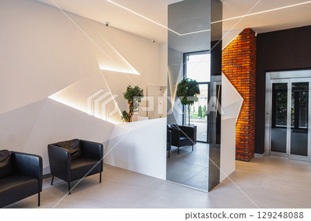 Interior design of a modern reception area Interior design of a modern reception area 129248088