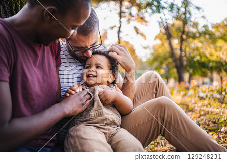 Family Outdoors: A Tender Moment 129248231