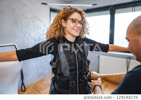 Fitness fan gears up for gym session Fitness fan gears up for gym session 129248239