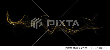 Abstract shiny color gold wave design element. Vector illustration. Merry Christmas and Happy New Year Background. BG for invitation and greeting card 129248352