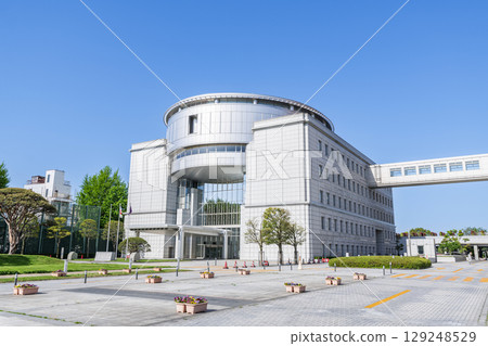Gunma Prefectural Assembly Building in Maebashi City, Gunma Prefecture on a clear day 129248529