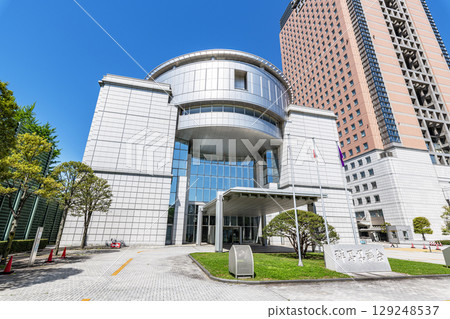 Gunma Prefectural Assembly Building in Maebashi City, Gunma Prefecture on a clear day 129248537