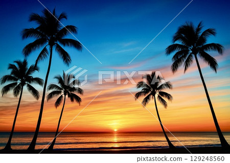 Tropical image evening scene 129248560