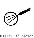 Professional whisk icon for culinary creativity and kitchen preparation, symbolizing baking and cooking activities. 129248587