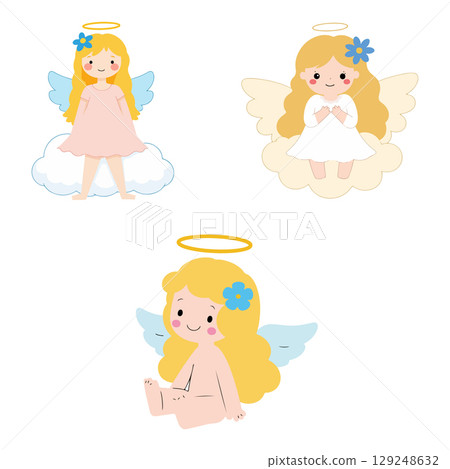 Cute Cartoon Angels 129248632