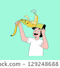 Man with Banana Peel Hat 129248688