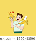 Man with Animated Bananas 129248690