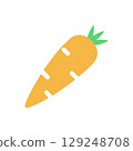 Vibrant orange carrot with green leafy top, a simple, fresh vegetable icon for healthy eating and cooking inspiration 129248708