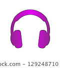 Vibrant purple headphones symbolize modern audio experience and immersive sound for music lovers and professionals 129248710