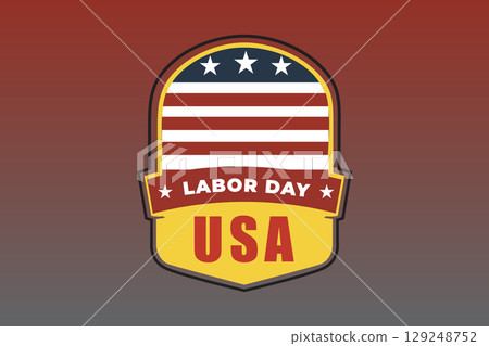 Bold labor day usa badge design 129248752