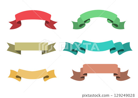 Colorful Ribbon Banner Set Colorful Ribbon Banner Set 129249028